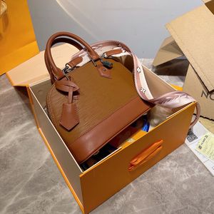 Top-Luxus-Klassiker-Designer-Tasche, Wellen-Shell-Taschen mit Schloss, braune Farbe, Abend-Squire-Handtasche, Tragetaschen, Shopping-Geldbörse, Schulterhandtaschen mit großem Fassungsvermögen