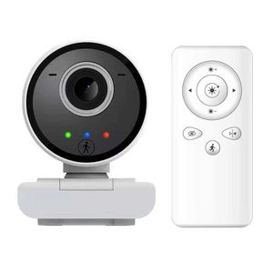 Webcams 1080pオンラインビデオミーティングのためのリモートコントローラー付きWebcamを備えたワイヤレスモーションカメラ