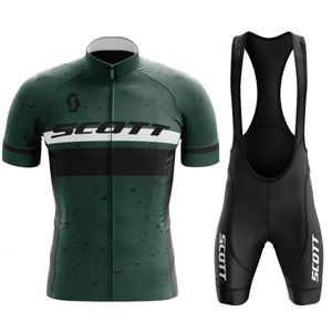 Set di maglie da ciclismo Set di maglie da ciclismo Scott Set manica corta per uomo Maglia da ciclismo anti-UV da uomo Set di abbigliamento da ciclismo estivo per bicicletta Pro Team 230727