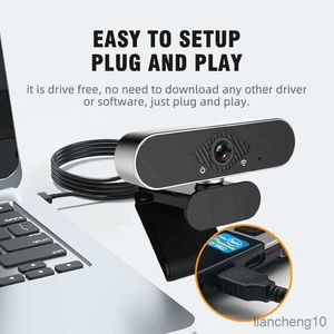 Webcam 1080P Full Webcam Plug Degree Ampio angolo di visione Webcam con microfono per PC Laptop Desktop R230728