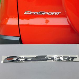 3D Emblem för ECOSPORT LOGO CHROME SILVER CAR BACKA TRUNK LID Letters Badge Sticker för Ford ECOSPORT225H