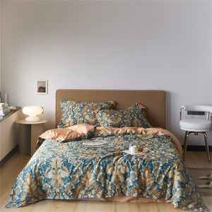 寝具セットSvetanya Bohemian Paisley Europeune Leaves Duvet Cover Set Luxury Egyptian Cotton Bed Linensクイーンサイズフィットシート230727