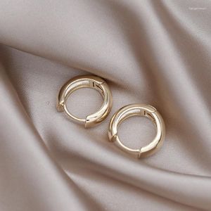 Hoop örhängen 14k guldpläterad korea design mode smycken enkel rund metall liten elegant kvinnors dagliga arbetstillbehör