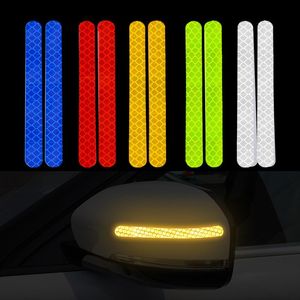 2Pcs Per Set Reflective Car Rear View Mirror Sticker Warning Tape Safety Reflective Strips Anti-collision Reflector Stickers2530