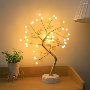 Masa lambaları 108/36 LED Gece Işık Peri Ağacı Lambası Yapay Bonsai Odası Düğün Partisi Tatil Hediye Dekorasyonu