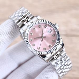 Ladies Watch Fullt Automatic Mechanical Watches 31mm 28mm rostfritt stål Strap Diamond Wristwatch Waterproof Design Montre de Lux212p