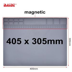 405 x 300 mm wärmeisolierendes Silikon-Pad, Schreibtischunterlage, Wartungsplattform für BGA-Löt-Reparaturstation mit magnetischem Abschnitt272O