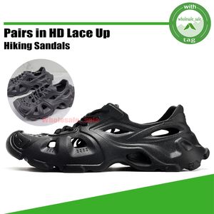 Designer Pares Chinelos de Luxo HD Lace Up Sneaker Sandálias Mold Pool Slides Golw In The Dark Homens Mulheres Chinelos Deslizamento de Borracha Sandália de Praia Triplo Caminhada Sapatos Treinador