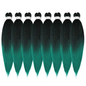 Trança de cabelo pré esticada 26 polegadas Trança de cabelo sintético Trança de cabelo trançado fácil Tranças de crochê Configuração de água quente Profissional Suave Yaki Reto E1