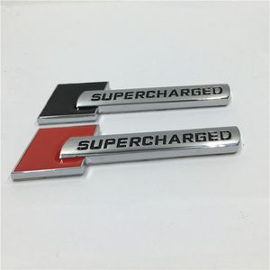 1Pcs Metal 3D SUPERCHARGED Emblem Badge Side Logo Car Stickers Decal For VW MK6 GOLF AUDI231k