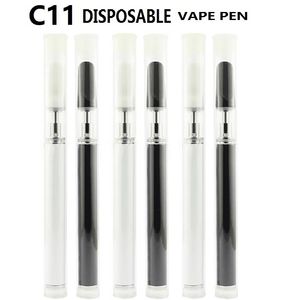 Laddningsbar Vape Pen E -cigaretter 280mAh Batteri 0,3 ml 0,5 ml tom keramisk spole tjock oljepatroner Tank förångare disponibla skidor enhet