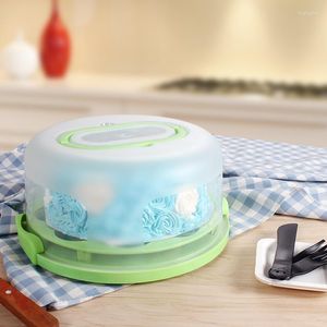 Set di stoviglie Scatola di imballaggio per torta di compleanno da 8-10 pollici Supporto multiuso per crostata di uova Cupcake Scatole di plastica con fibbia da asporto portatile