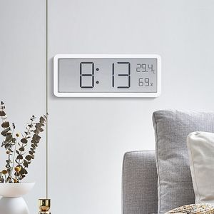 Wall Clocks Large Screen Digital Clock Living Room Hanging Temperature Humidity Modern Table Watch Home Decoration