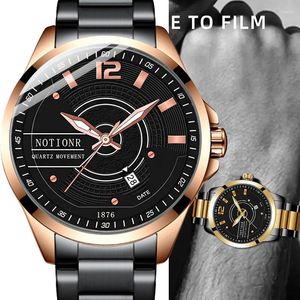 Wristwatches Business Men's Tungsten Steel Watch Circular Dial Automatic Calendar Night Glow As A Gift To Loved Ones And Elders