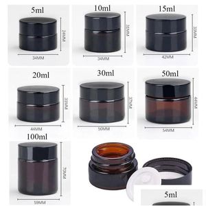 Packing Bottles 5G 10G 15G 20G 30G 50G Amber Brown Glass Face Cream Bottle Cosmetic Makeup Jars Refillable Container With Inner Liners Otsif
