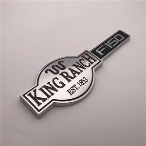 Anpassad Chrome Brown och Black King Ranch EST 1853 F150 CAR EMBLEM Badge Sticker Typeplate Logo200y