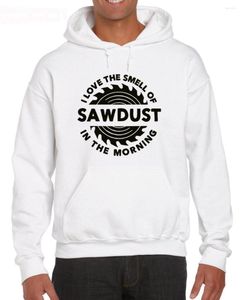 Erkek Hoodies Sawdust Carpenter Ahşap İşleme Araçları Morning Man Sweatshirt'teki Testerelerin Kokusunu Seviyorum