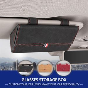 Universal Auto Car Accessories Solglasögon Lagring Box Eyeglass Case Holder för Benz Audi BMW Jaguar etc CAR240J