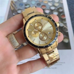 Top quality mens watches boss All pointer work functional chronograph quartz watch stainless steel strap waterproof stopwatch mont2253