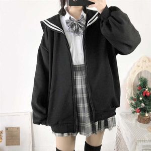 Autumn new navy collar Sailor suit women jk uniform college style cute casual cardigan coat