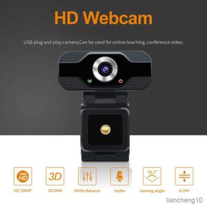 Webbkameror Oullx 1080p Webcam Microphone Smart Web Camera för Desktop PC Game Windows Android R230728