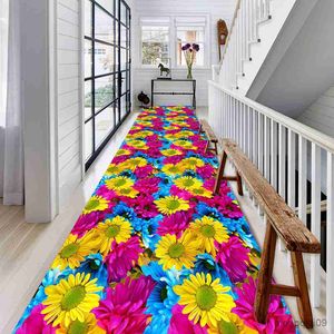 Mattor Flower Plant Corridor Hallway Rug Runner långa mattor vardagsrumsområde matta kök sovrum matta sängkläder golvmatta dörrormat r230728