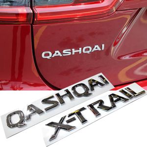 Estilo do carro para Nissan X-Trail Qashqai Porta traseira letras fonte emblema adesivo 3D ABS porta-malas traseiro placa de identificação acessórios de decoração 207W