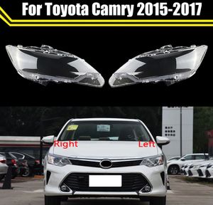 Bilens främre strålkastare täcker lampskärm glasskal auto transparent fodral strålkastare styling för Toyota Camry 2015-2017