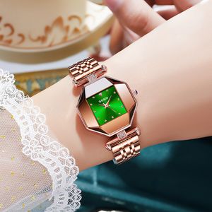 Women watch watches high quality luxury fashion watch with small square steel band waterproof quartz-battery watch