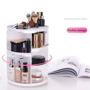 Jewelry Boxes Nice 360 degree Rotation Cosmetic Box Jewelry Holder Makeup Organizer Eyebrow Pencil Brush Stand Jewellery Case Assemble Parts 230727