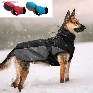Waterproof Big Dog Clothes Warm Large Dog Coat et Reflective Raincoat Clothing For Medium Large Dogs French Bulldog XL-6XL L230621