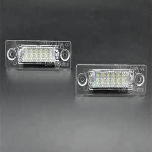 2 pçs placa de número de licença lâmpada de luz 18-led para vw caddy transporter passat golf touran jetta para skoda sem erro325j