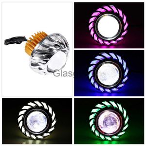 Iluminação da motocicleta Farol do carro da motocicleta LED Lente do projetor Dual Halo Angel Devil Eye Spot Light Motocicleta Lights New Arrivals x0728