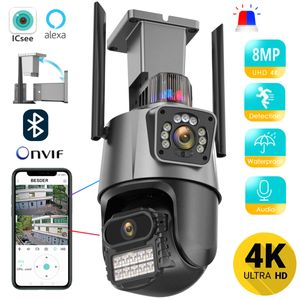 Pinhole Cameras 8MP 4K Wifi Camera Dual Lens Security Protection Waterproof CCTV Video Surveillance Light Alarm IP 230727