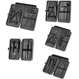 Set manicure per unghie Set professionale 7/10/12/16/18 PCS Set di strumenti per manicure per mani e piedi Strumento per orecchie Forbici per sopracciglia Lima per unghie Pinzette per sopracciglia E74C 230728