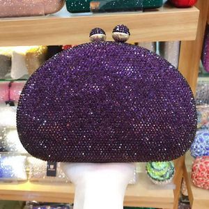 Вечерние сумки Xiyuan Женщины Purplepink Color Crystal Sack Stones Day Clutches Lady Wedding Swutch Swutch Кошелька розовые сумочки 230727