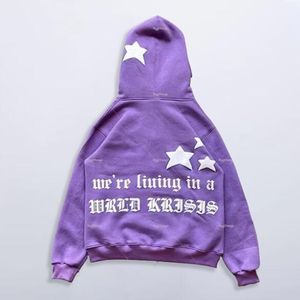 Herren Hoodies Sweatshirts Y2k High Street Fashion Pentagonal Star Letter Mantel für Männer und Frauen Übergroßer Star Print Hoodie Ästhetische Jacke Pullover 230728