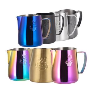 400 600 ml elegancki łabędź ze stali nierdzewnej dzban z dzbanem dzban mleko mleko pieczone kubek kremowy barista rzemieślnicza espresso latte Art Cup269f