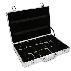 24 Grid Aluminum Suitcase Case Display Storage Box Watch Storage Box Case Watch Bracket Clock Clock277I