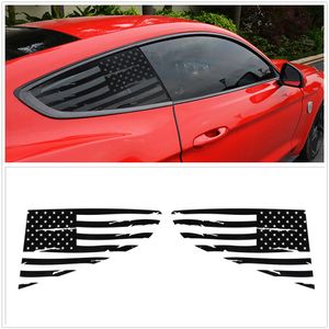 Bilens bakre kvart fönster dekoration klistermärken för Ford Mustang 2015-2020 American Flag3037