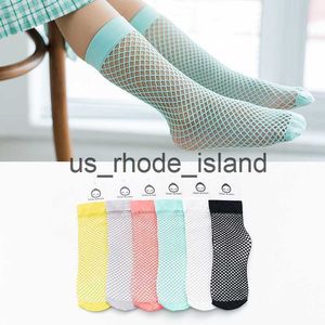 Çocuk Bebek Kız Çocuklar Mesh Sock 2023 Fishnet Diz Yüksek Dantel Balık Net Çorap Kız Yeni Yaz Giyim Şeker Rengi ile Toddler X0727