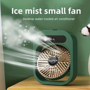 1pc New Ice Fog Condizionatore d'aria Piccolo ventilatore Desktop Umidificazione Spray Reintegro Acqua Vento elettrico Ricarica USB Ventilatore acqua fredda a tre velocità