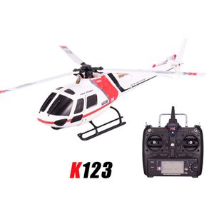 지능형 UAV WLTOYS XK K110 6CH 3D 6G 시스템 원격 제어 브러시리스 RC 헬리콥터 BNF 송신기없는 K100 K120 K123 K124 230727