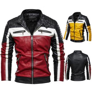 Jaquetas masculinas jaqueta de couro gola americana 2023 moda lazer roupas de motocicleta mais veludo piloto 230727