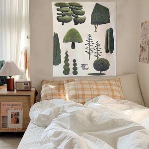 Decorative Objects Figurines Trees Tapestry Wall Hanging Plants Tapestries for Aesthetic Room Decor Dorm Bedroom Background Cloth Art Blanket 230727