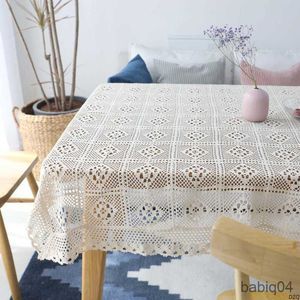 Table Cloth Cotton Crochet Tablecloth Rectangle Black Hollow Handmade Vintage Lace Table Cloth Cover Towel For Home Decor lace tablecloth R230726