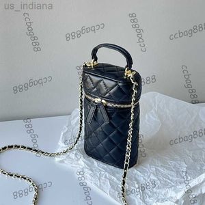 Kosmetiska väskor fall kvinnor designer penholder hink väskor topphandtag totes telefonhållare lambskin klassisk quiltad diamantgitter kosmetisk z230731