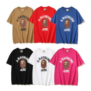 A Bathing Ape Shirt Summer New Trendy Men Women's Loose Round Neck Sleeve Short Bathing Ape T-Shirts White