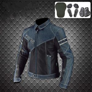 Nowa kurtka motocyklowa Komine JK-006 Dżinsowa siatka wyścigowa Lokomotywa Locomotive Anti-Fall Clothing Motorcycle Riding Odzież Moto Kurtka 262Y