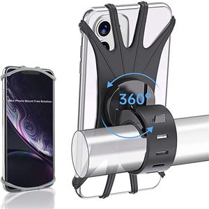Rower Motorcycle Phone Uchwyt do odłączania 360 ° Rotowanie Rotowanie telefony samochodowe mocowanie kierownicy dedykowane na iPhone 12 11 Pro XS MAX241W